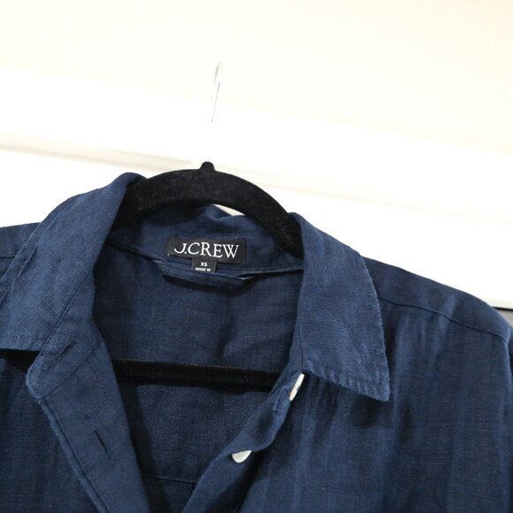 J Crew Size XS Capitaine Belted shirtdress 100% linen Button Down - Picture 8 of 8